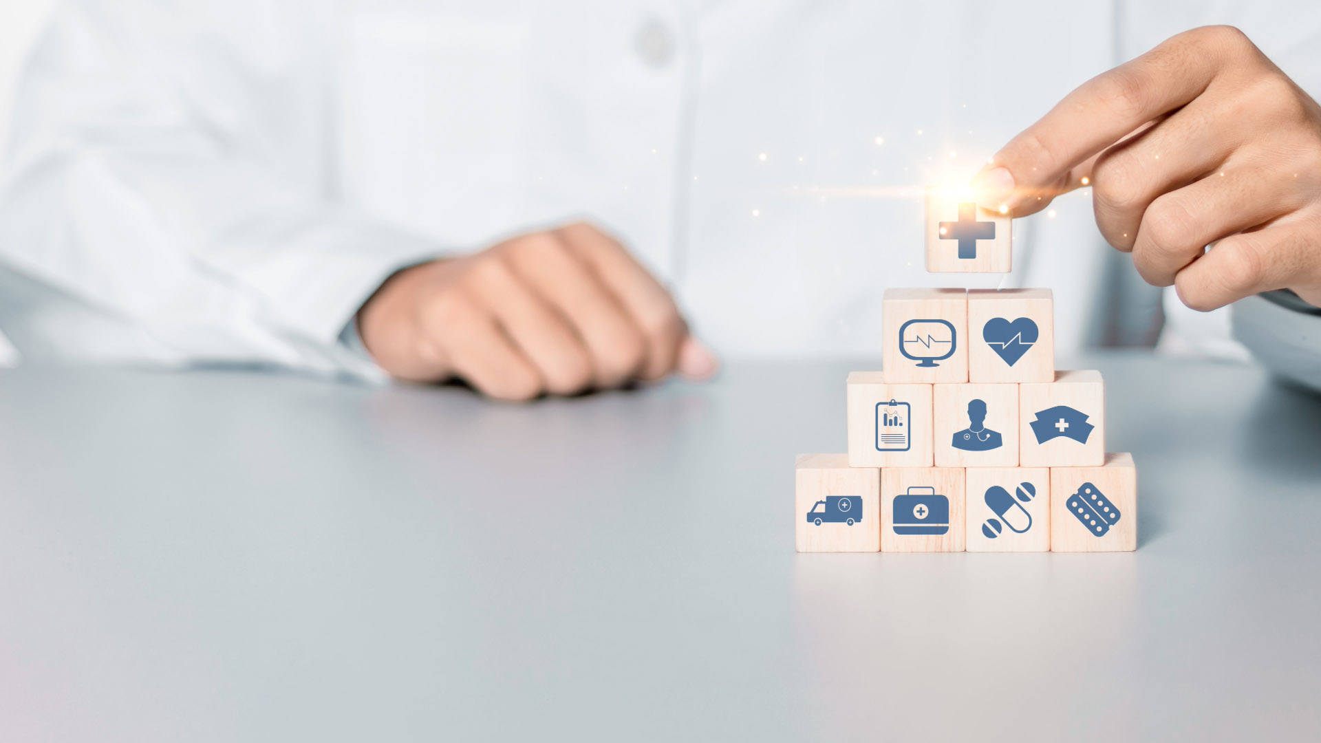 Healthcare professional reviewing medical data